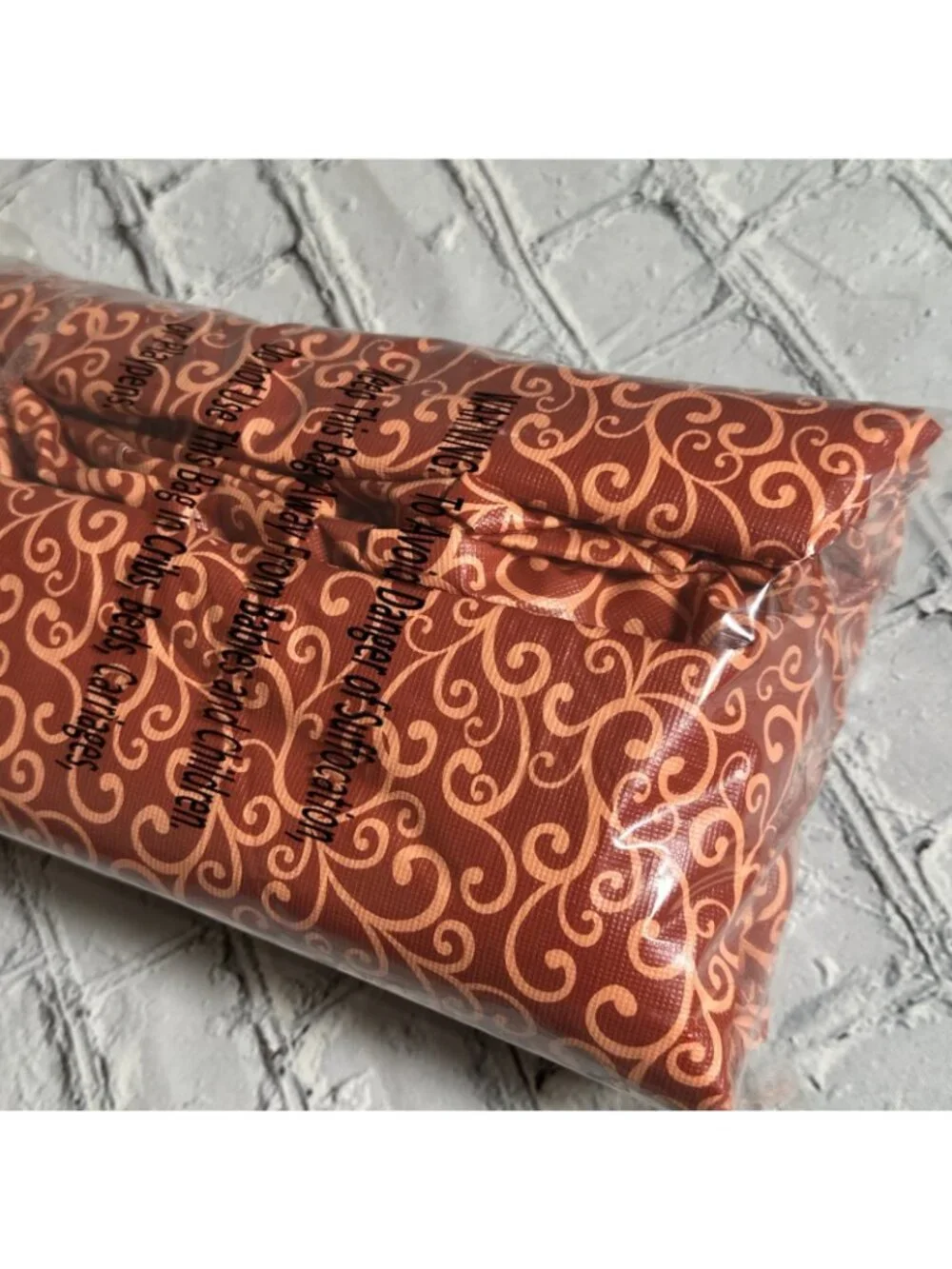 Orange Coral Paisley Elastic Fitted Vinyl Table Cover Waverly for 6 ft 30” x 72”